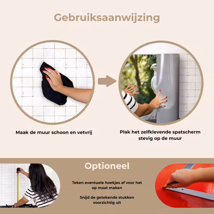 Arend - Hout - Wit - Planten keuken achterwand spatscherm klein -gebruiksaanwijzing_NL