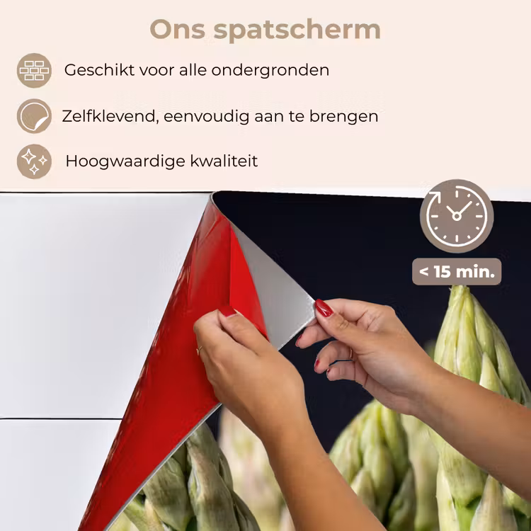 Asperges - Groen - Zwart keuken achterwand spatscherm klein -spatscherm_NL