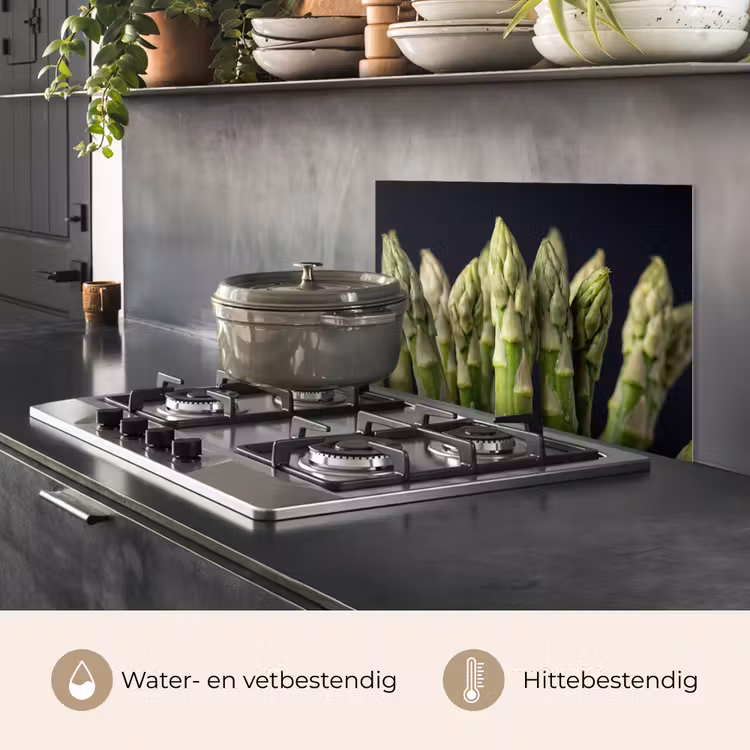 Asperges - Groen - Zwart keuken achterwand spatscherm klein -usp_NL