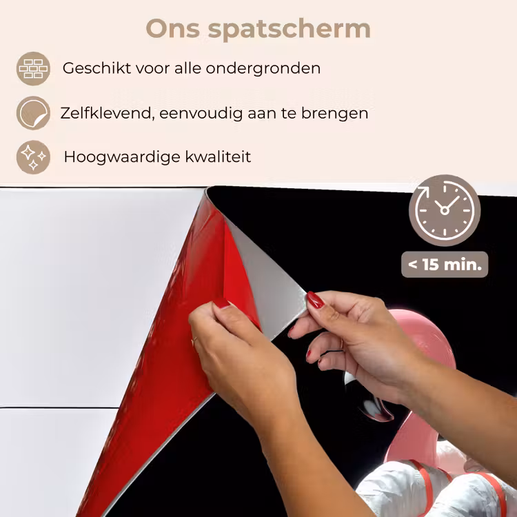 Astronaut - Flamingo - Zwemband - Roze keuken achterwand spatscherm klein -spatscherm_NL