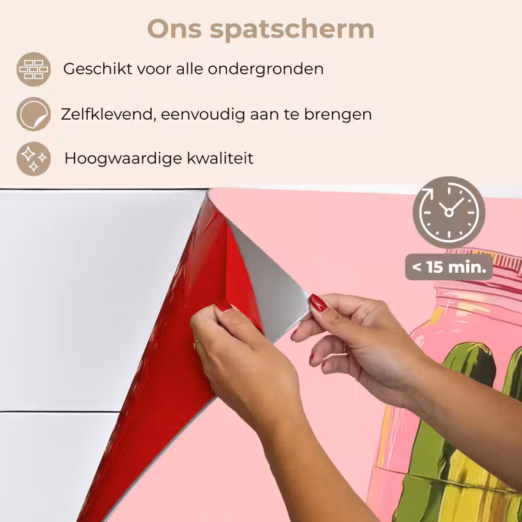 Augurken - Pot - Schaduw - Roze keuken achterwand spatscherm klein -spatscherm_NL