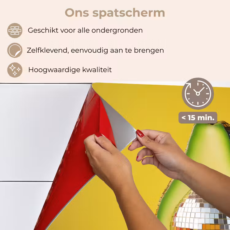 Avocado - Discobal - Geel - Glitter keuken achterwand spatscherm klein -spatscherm_NL