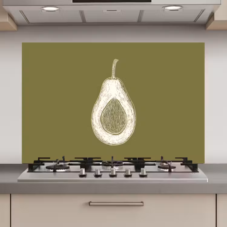 Avocado - Minimalistisch - Illustratie - Groen keuken achterwand spatscherm klein -3d_website