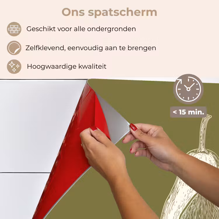 Avocado - Minimalistisch - Illustratie - Groen keuken achterwand spatscherm klein -spatscherm_NL