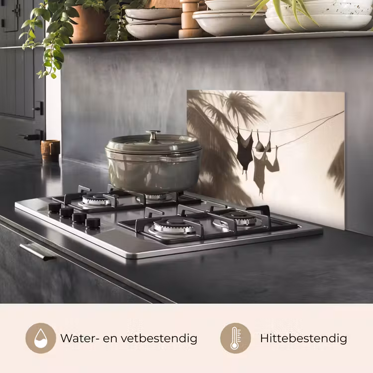 Badkleding - Palmbomen - Schaduw - Tropisch keuken achterwand spatscherm klein -usp_NL