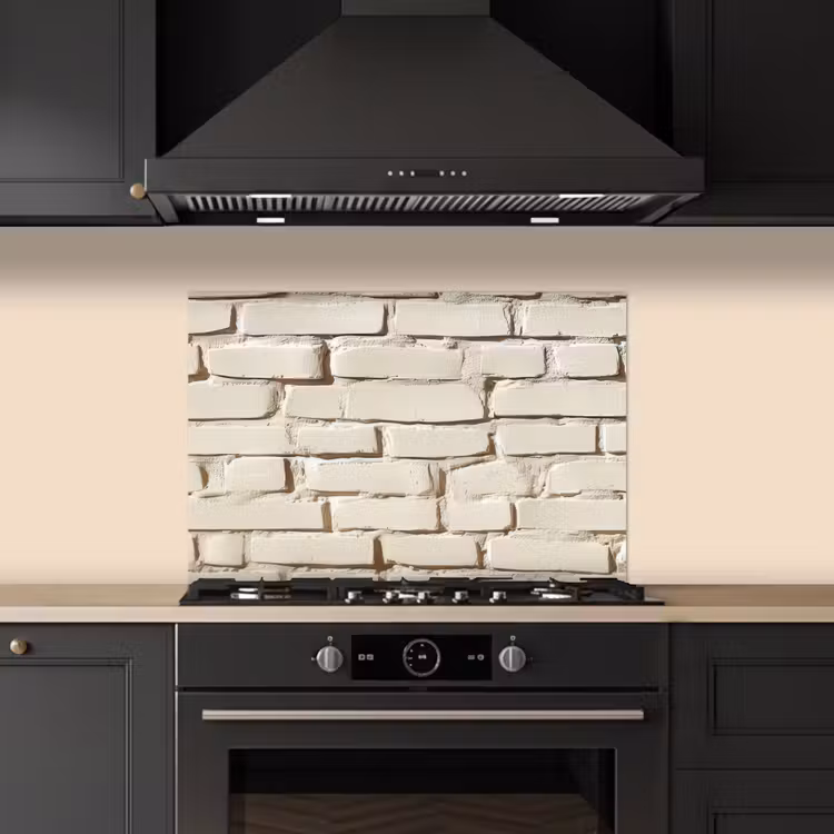 Bakstenen - Muur - Licht - Wit keuken achterwand spatscherm klein -sfeer1