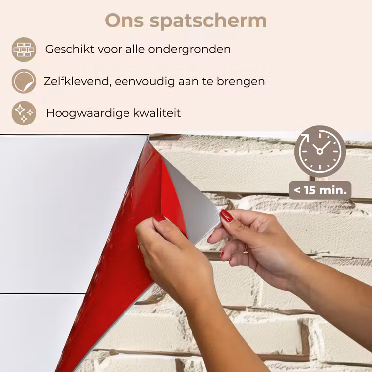 Bakstenen - Muur - Licht - Wit keuken achterwand spatscherm klein -spatscherm_NL