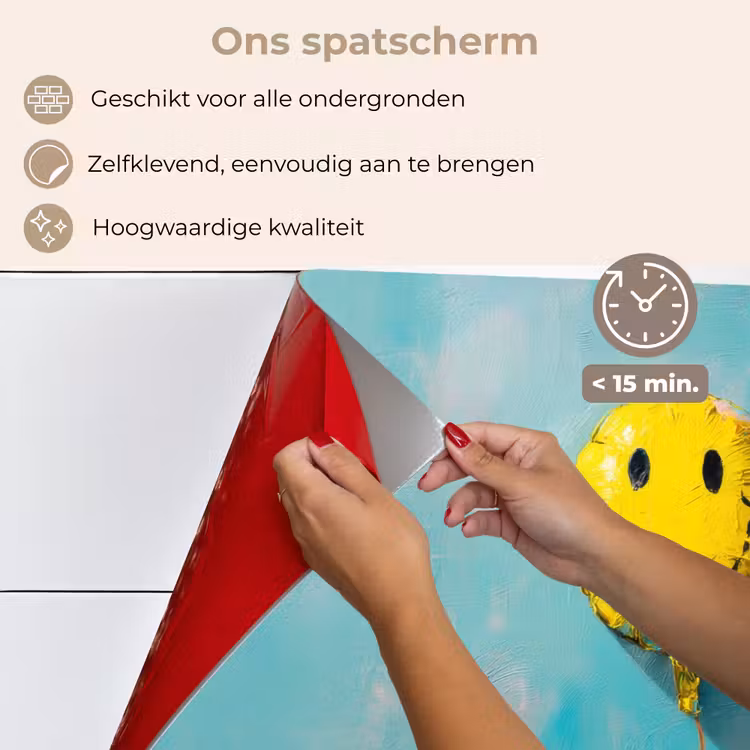 Ballon - Geel - Smiley keuken achterwand spatscherm klein -spatscherm_NL