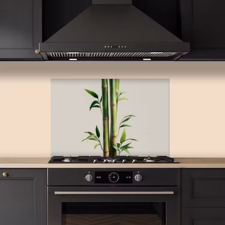 Bamboestengels - Sierlijk - Groen keuken achterwand spatscherm klein -sfeer1