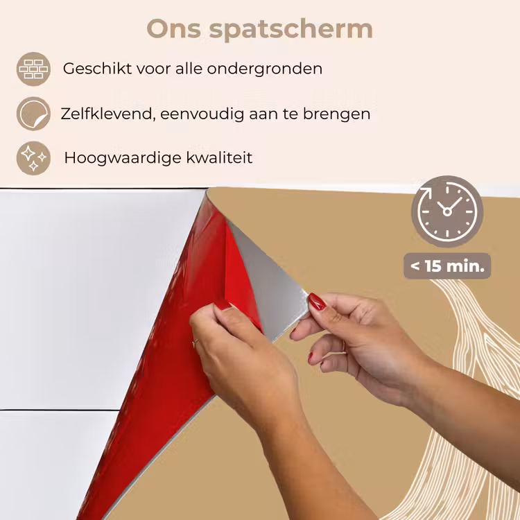 Bananen - Beige - Lijntekening - Minimalistisch keuken achterwand spatscherm klein -spatscherm_NL