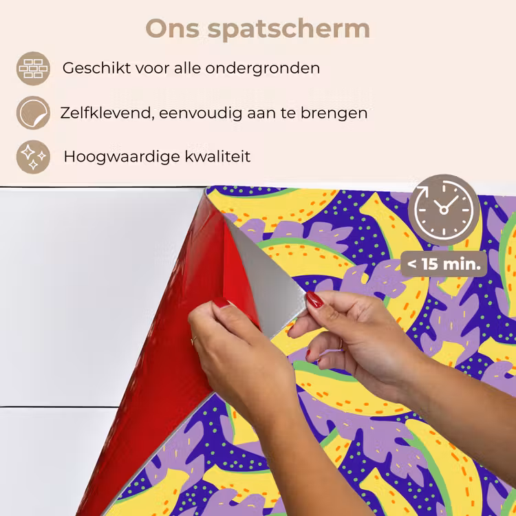 Bananen - Bladeren - Paars keuken achterwand spatscherm klein 900 -spatscherm_NL