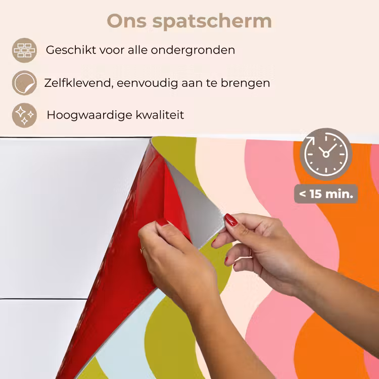 Banen - Golven - Kleurrijk - Verticaal keuken achterwand spatscherm klein -spatscherm_NL