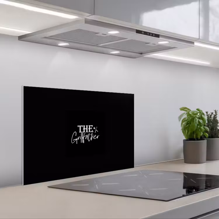 Barbecue - BBQ - Grill - Koken - The Grillfather - Tekst - Spreuken keuken achterwand spatscherm klein -3d_schuin