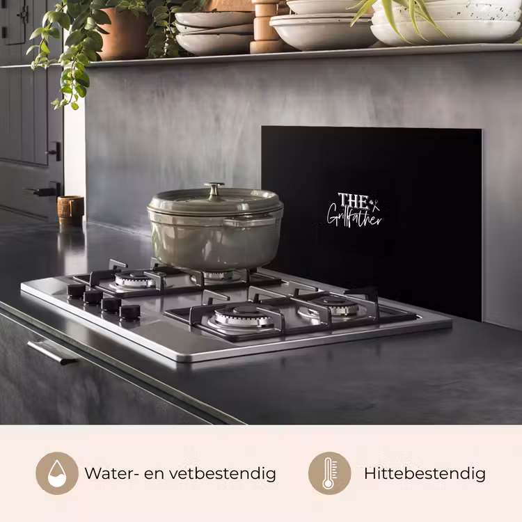 Barbecue - BBQ - Grill - Koken - The Grillfather - Tekst - Spreuken keuken achterwand spatscherm klein -usp_NL