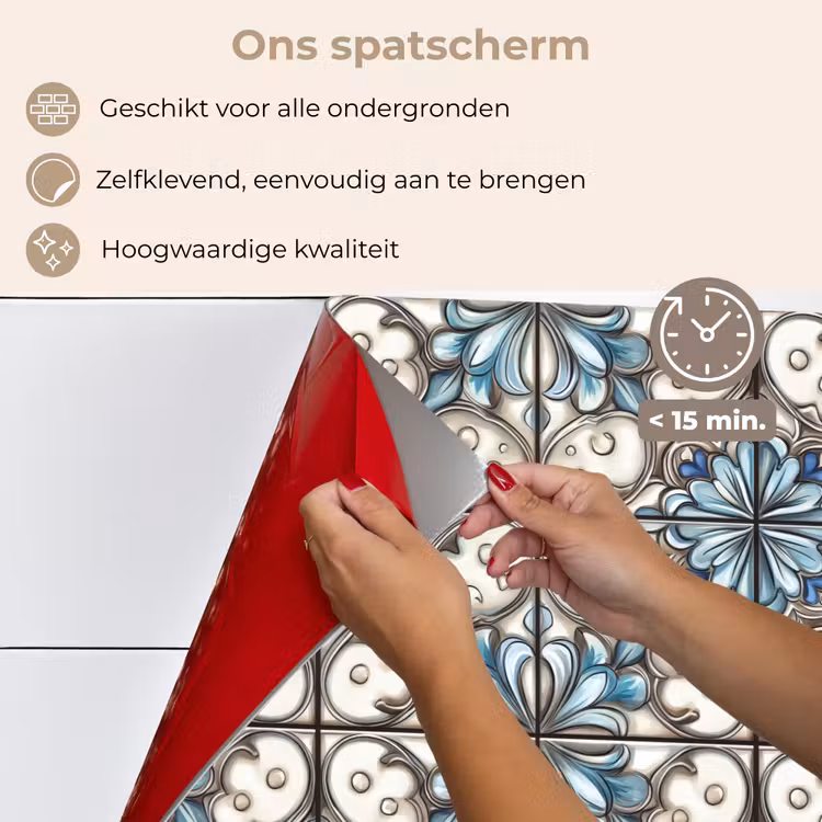 Barok - Tegel - Kleurrijk keuken achterwand spatscherm klein 900 -spatscherm_NL