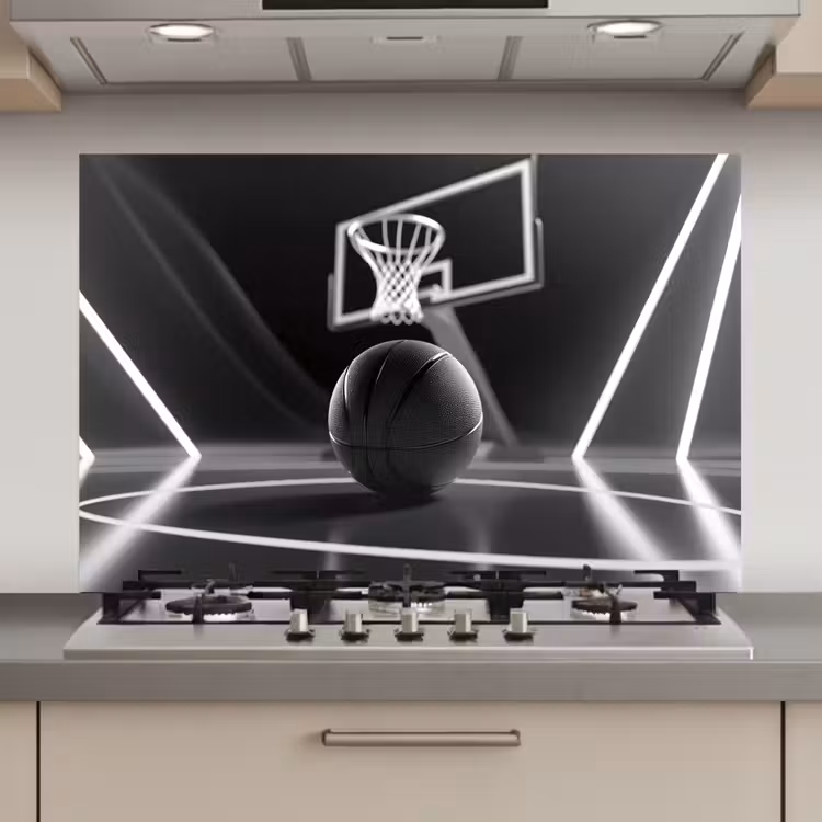 Basketbal - Basketbalveld - Lichtlijnen keuken achterwand spatscherm klein -3d_website