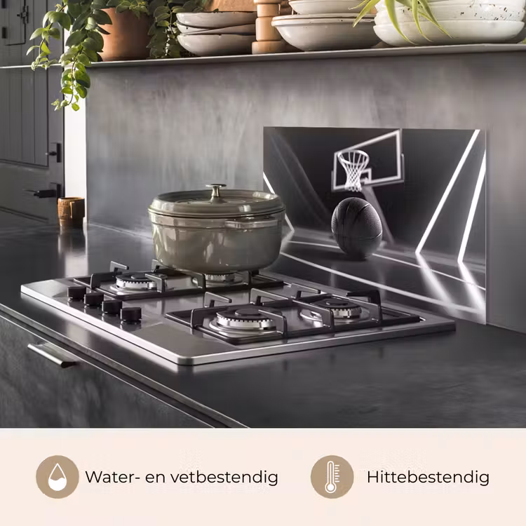 Basketbal - Basketbalveld - Lichtlijnen keuken achterwand spatscherm klein -usp_NL