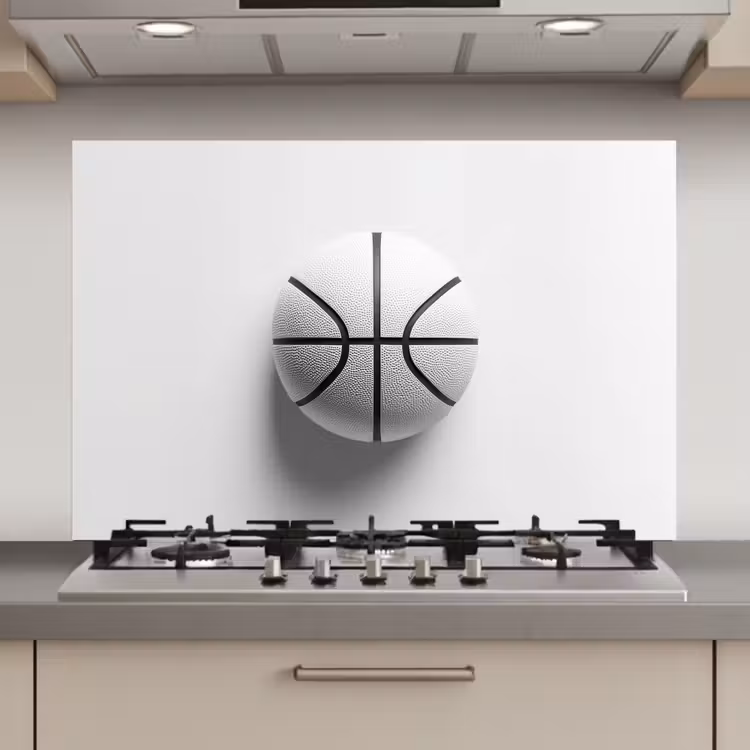 Basketbal - Wit - Schaduw - Lijnen keuken achterwand spatscherm klein -3d_website