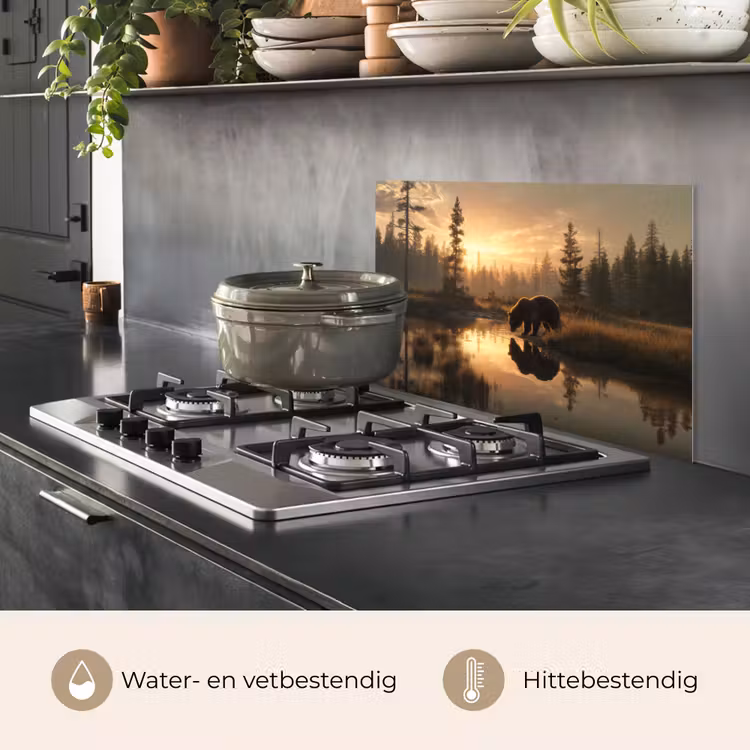 Beer - water - Bos - Ochtendlicht keuken achterwand spatscherm klein -usp_NL