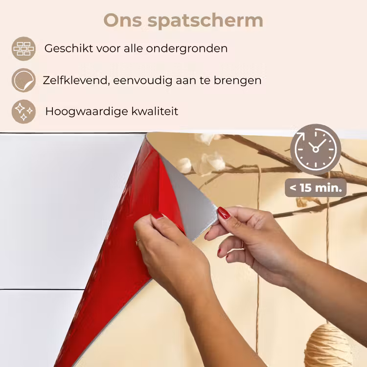 Beige - Paastak - Eieren keuken achterwand spatscherm klein -spatscherm_NL