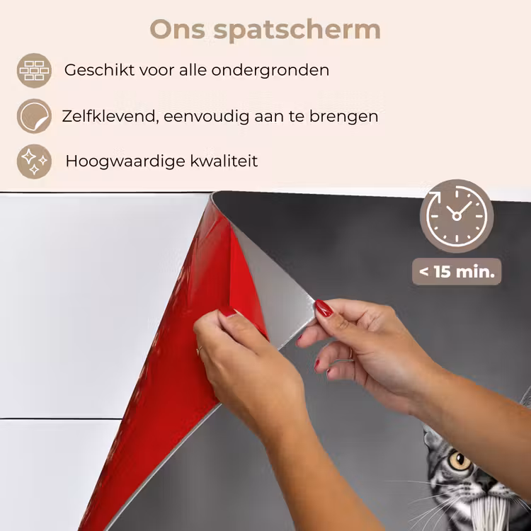 Bengaal - Kat - Tafelkleed - Zwart - Wit - Dier keuken achterwand spatscherm klein -spatscherm_NL