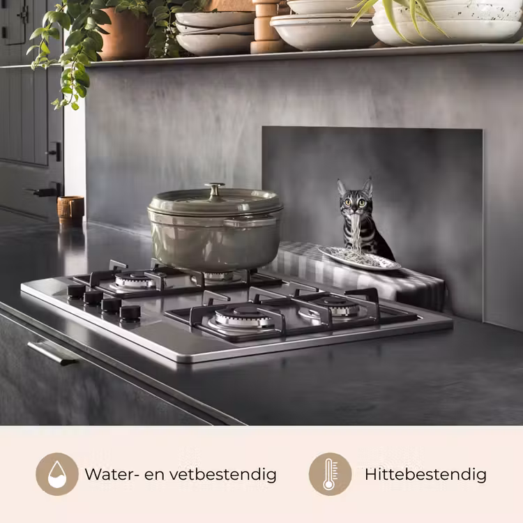 Bengaal - Kat - Tafelkleed - Zwart - Wit - Dier keuken achterwand spatscherm klein -usp_NL