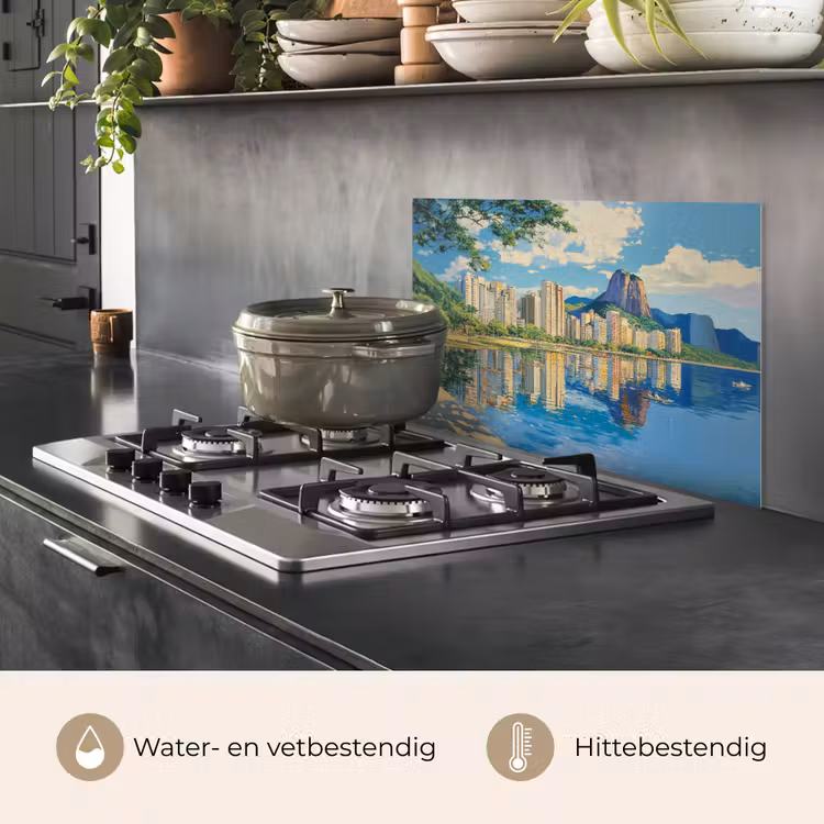 Berg - Skyline - Strand - Water keuken achterwand spatscherm klein -usp_NL