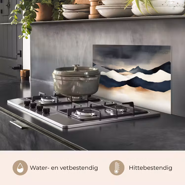 Bergen - Donkerblauw - Landschap keuken achterwand spatscherm klein -usp_NL
