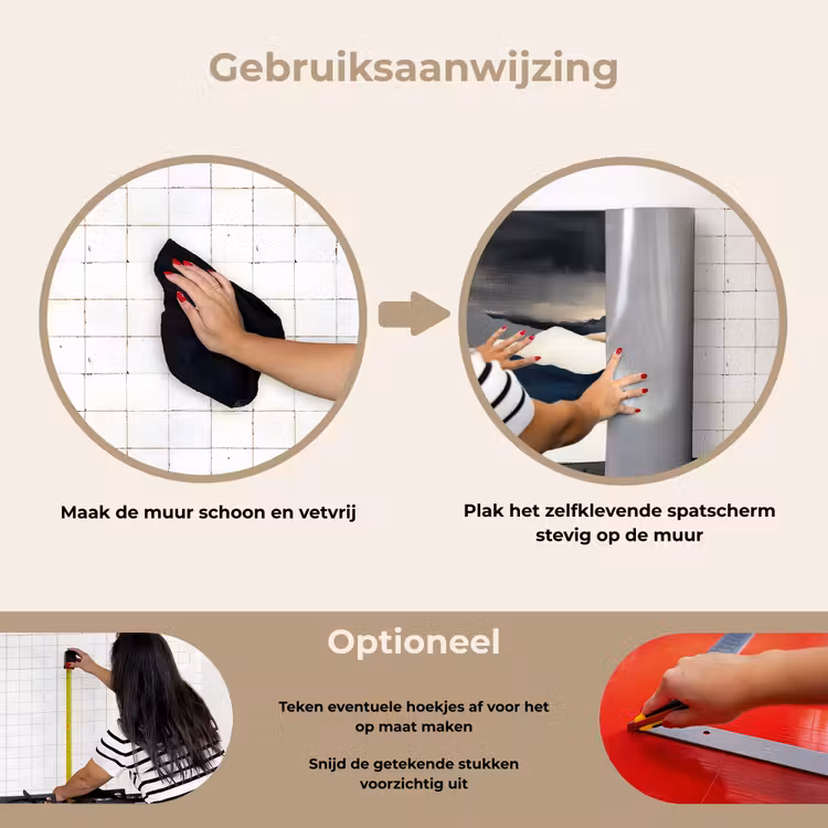 Bergen - Donkerblauw - Landschap keuken achterwand spatscherm klein -gebruiksaanwijzing_NL
