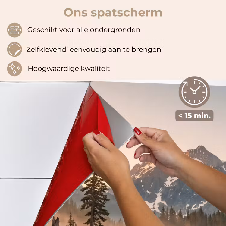 Bergen - Water - Bomen keuken achterwand spatscherm klein -spatscherm_NL