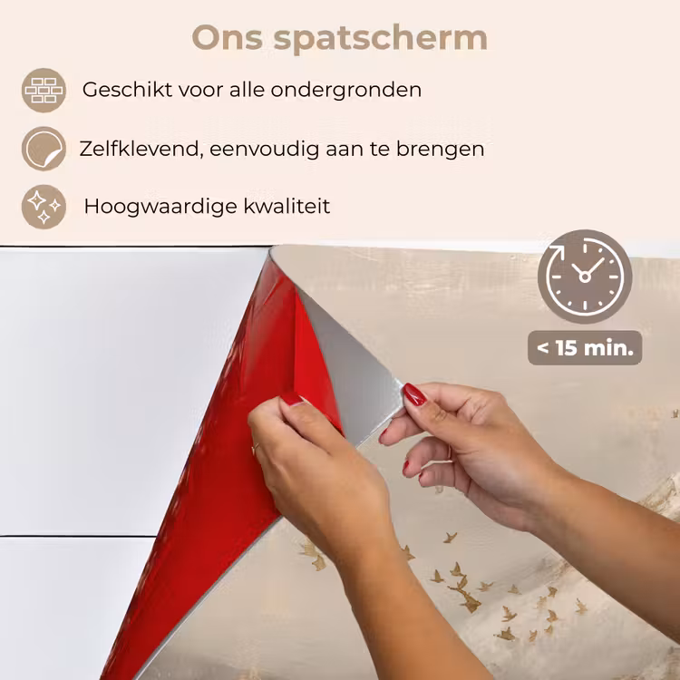 Berglandschap - Mist - Penseelstreken keuken achterwand spatscherm klein -spatscherm_NL