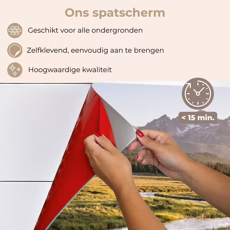 Berglandschap - Rivier - Bos keuken achterwand spatscherm klein -spatscherm_NL