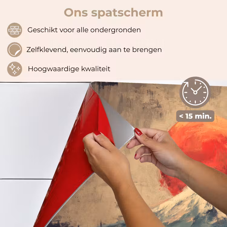 Bergtop - Sneeuw - Zon keuken achterwand spatscherm klein -spatscherm_NL