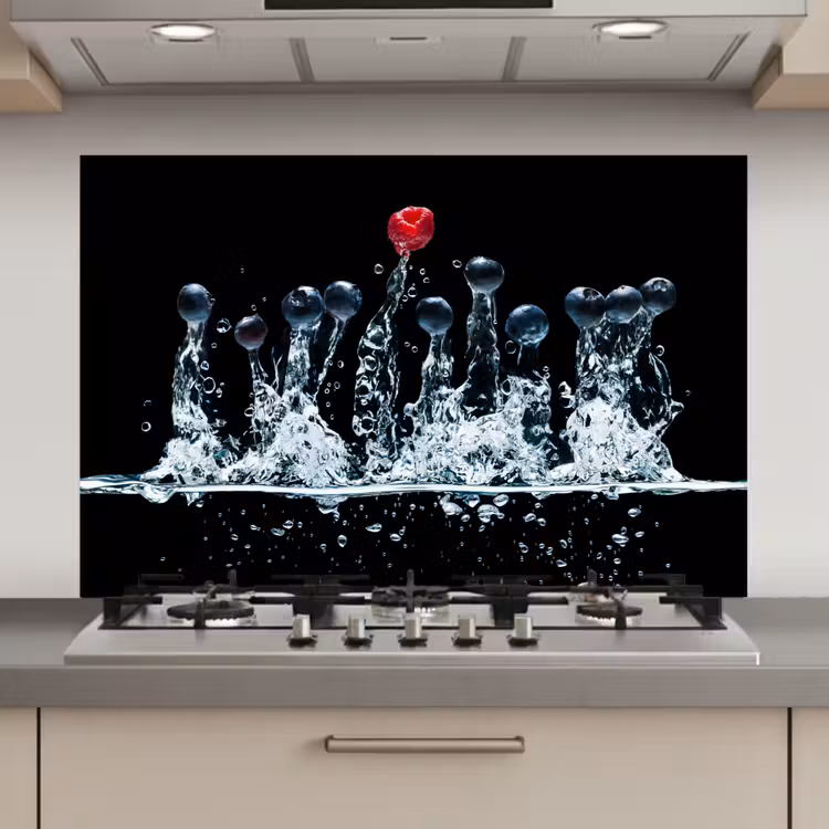 Bessen - Water - Zwart - Fruit - Framboos keuken achterwand spatscherm klein -3d_website