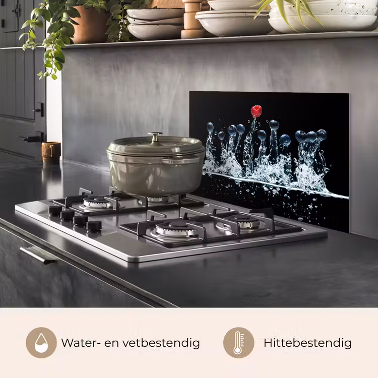 Bessen - Water - Zwart - Fruit - Framboos keuken achterwand spatscherm klein -usp_NL