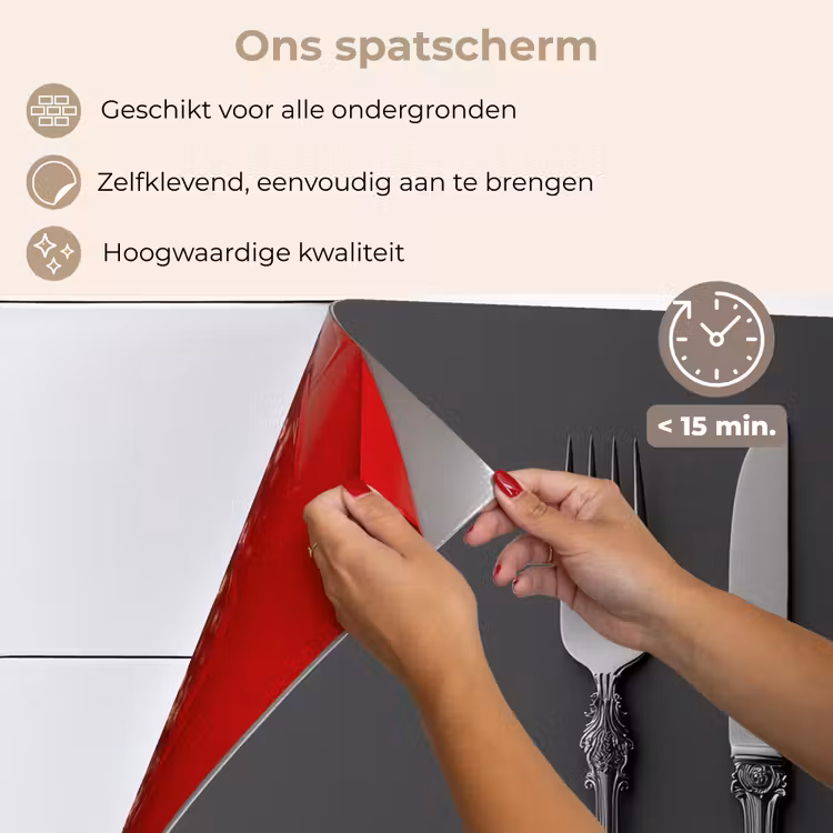 Bestek - Zwart keuken achterwand spatscherm klein -spatscherm_NL