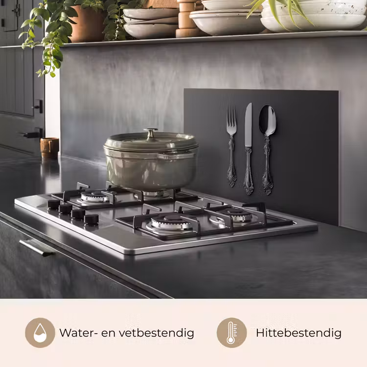 Bestek - Zwart keuken achterwand spatscherm klein -usp_NL