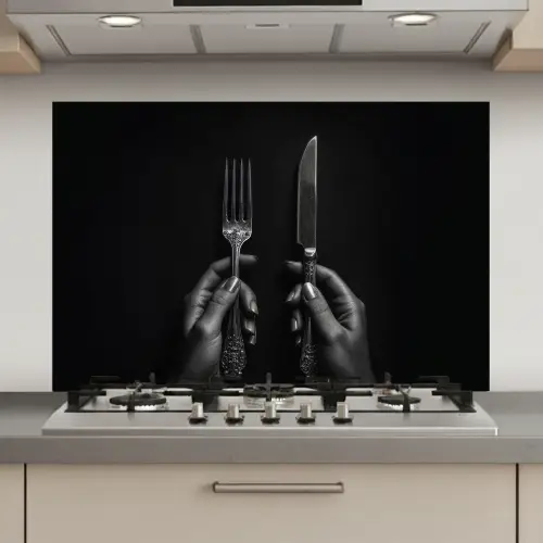 Bestek - Zwart - Wit keuken achterwand spatscherm klein -3d_website