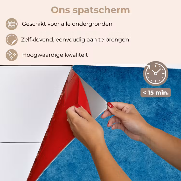 Beton - Blauw - Vintage - Structuur - Industrieel keuken achterwand spatscherm klein -spatscherm_NL