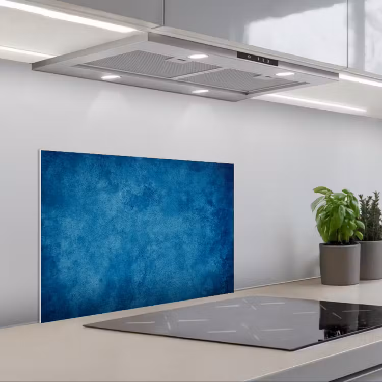 Beton - Blauw - Vintage - Structuur - Industrieel keuken achterwand spatscherm klein -3d_schuin