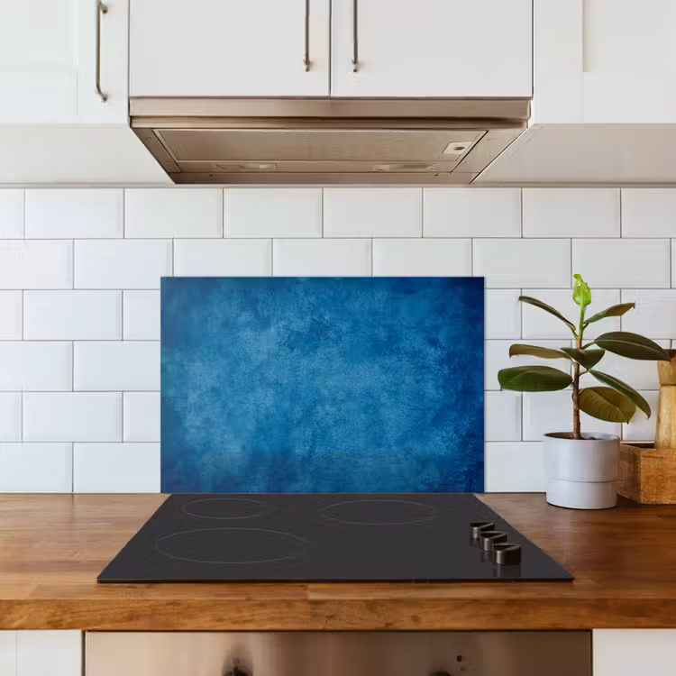 Beton - Blauw - Vintage - Structuur - Industrieel keuken achterwand spatscherm klein -sfeer2