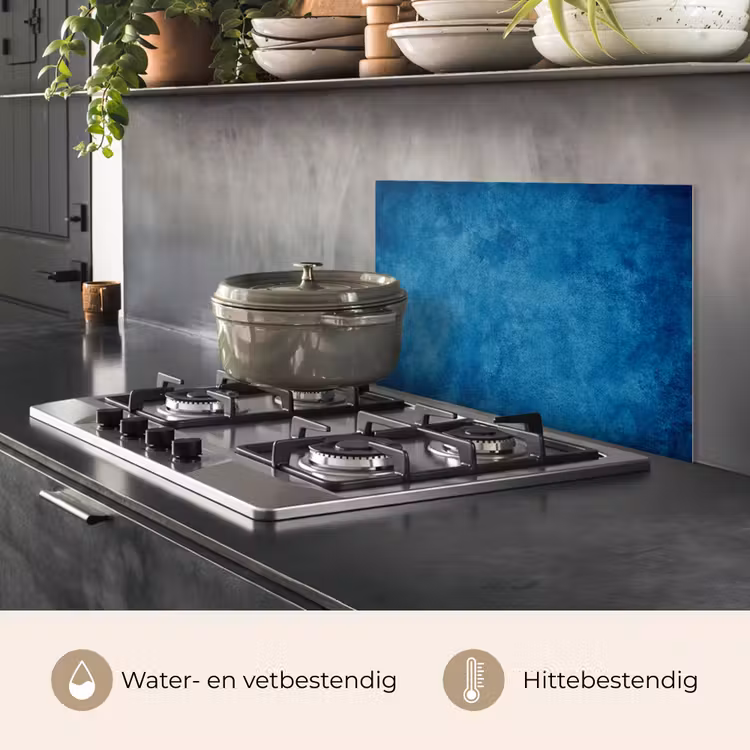 Beton - Blauw - Vintage - Structuur - Industrieel keuken achterwand spatscherm klein -usp_NL