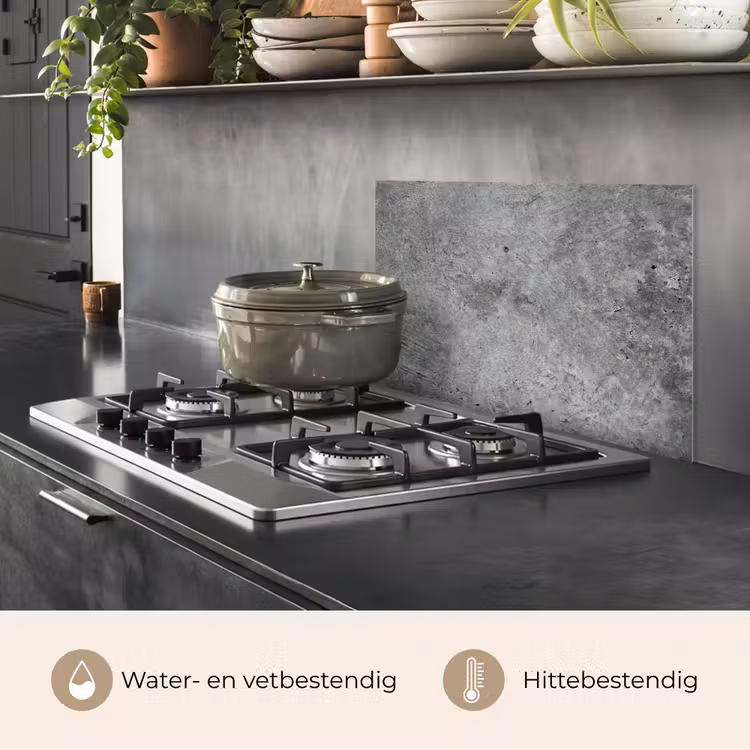 Beton - Leisteen - Grijs -Betonstructuur keuken achterwand spatscherm klein -usp_NL
