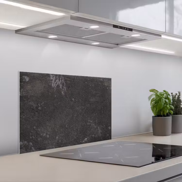 Beton - Muur - Zwart - Vintage - Industrieel keuken achterwand spatscherm klein -3d_schuin
