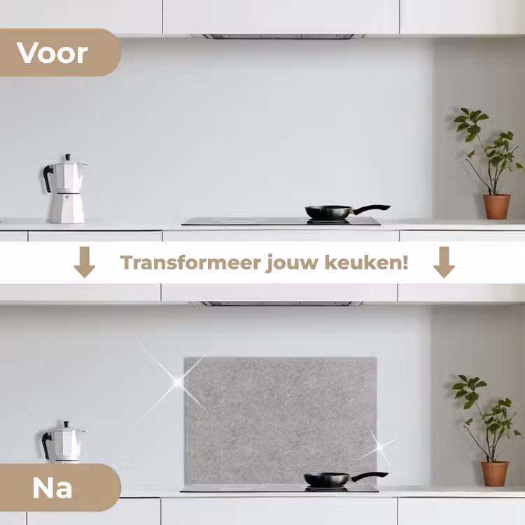 Beton - Oud - Patroon keuken achterwand spatscherm klein 900 -voor_na_NL
