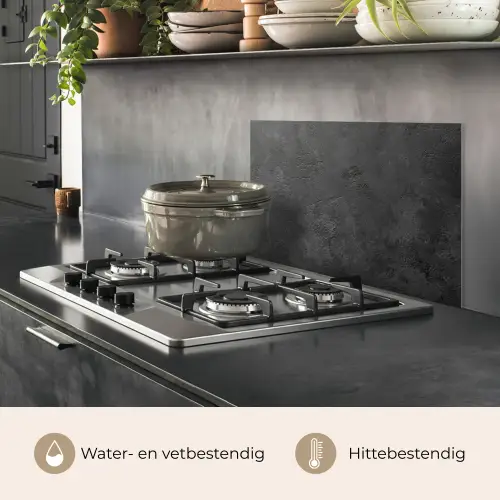 Beton - Structuur - Industrieel - Zwart - Grijs keuken achterwand spatscherm klein -usp_NL