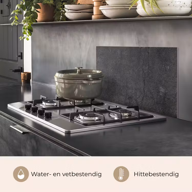 Beton - Zwart - Grijs - Rustiek - Industrieel keuken achterwand spatscherm klein -usp_NL