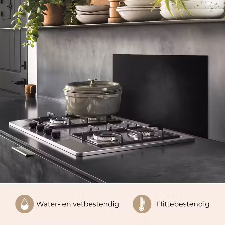 Beton - Zwart - Grijs - Structuur - Industrieel keuken achterwand spatscherm klein -usp_NL