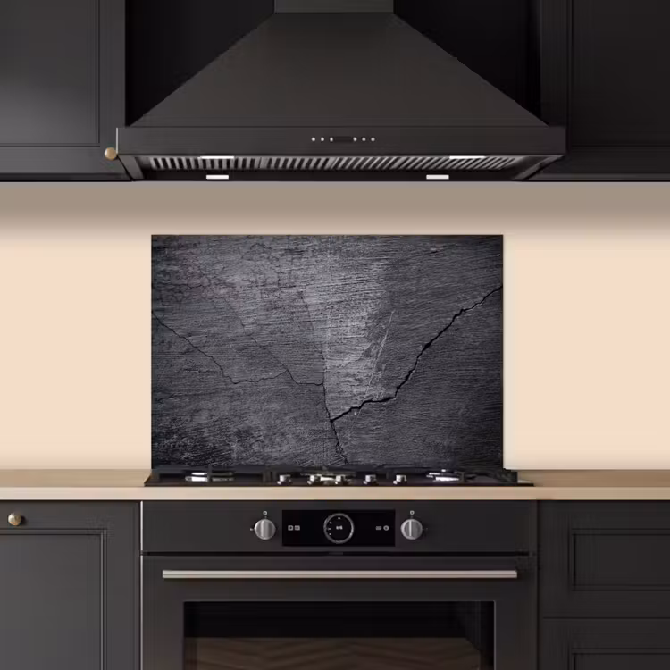 Beton - Zwart - Scheur keuken achterwand spatscherm klein -sfeer1