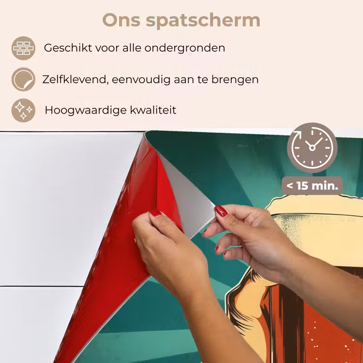 Bierglas - Schuim - Retro - Groen keuken achterwand spatscherm klein -spatscherm_NL